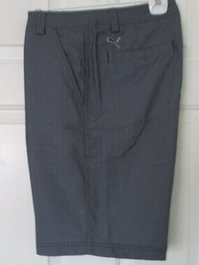 PUMA Mens Flat Front Gray Herringbone Golf Short Pant NWOT - Size 32W
